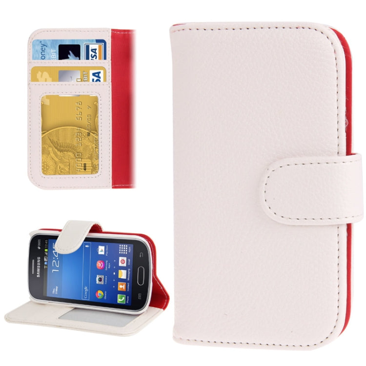 Litchi Texture Leather Case with Credit Card Slots & Holder for Galaxy Trend S7392