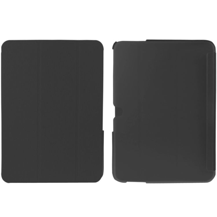 ENKAY 3-folding Toothpick Texture Leather Case with Holder for Galaxy Tab 3 (10.1) / GT-P5200