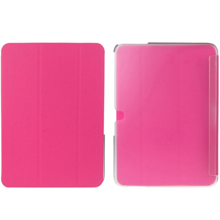 ENKAY 3-folding Toothpick Texture Leather Case with Holder for Galaxy Tab 3 (10.1) / GT-P5200