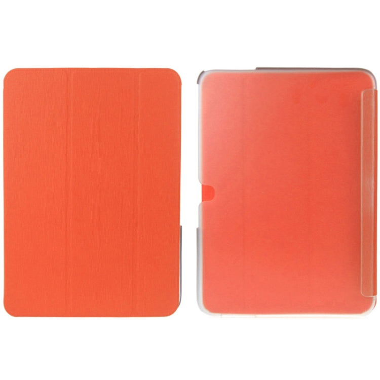 ENKAY 3-folding Toothpick Texture Leather Case with Holder for Galaxy Tab 3 (10.1) / GT-P5200