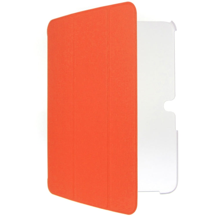 ENKAY 3-folding Toothpick Texture Leather Case with Holder for Galaxy Tab 3 (10.1) / GT-P5200