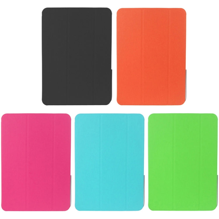 ENKAY 3-folding Toothpick Texture Leather Case with Holder for Galaxy Tab 3 (10.1) / GT-P5200