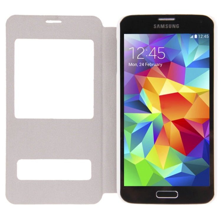 Crazy Horse Texture Flip Leather Case with Call Display ID & Holder for Galaxy S5 / G900