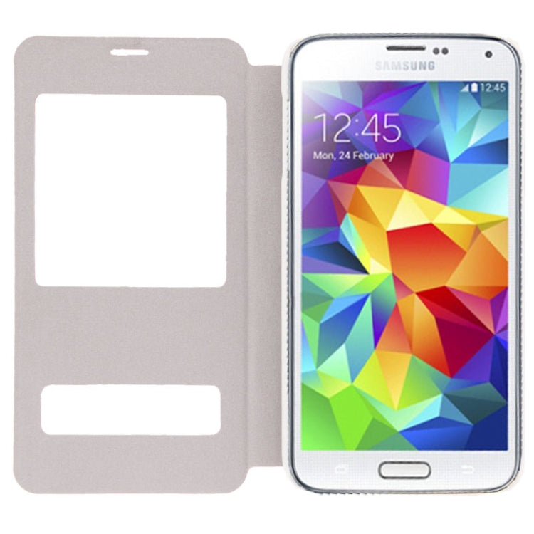 Crazy Horse Texture Flip Leather Case with Call Display ID & Holder for Galaxy S5 / G900