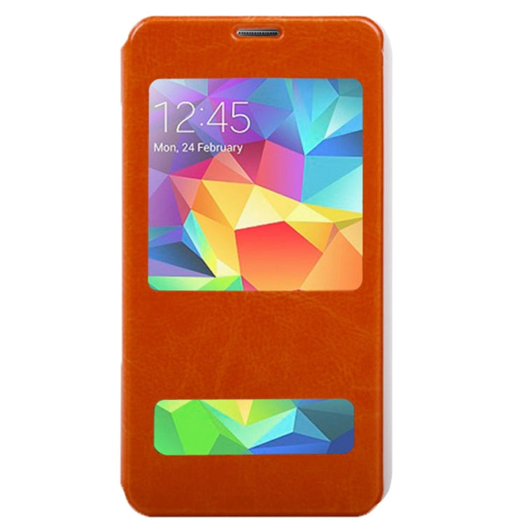 Crazy Horse Texture Flip Leather Case with Call Display ID & Holder for Galaxy S5 / G900