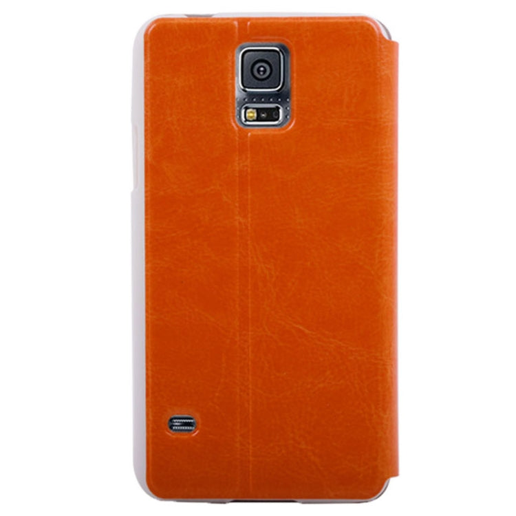 Crazy Horse Texture Flip Leather Case with Call Display ID & Holder for Galaxy S5 / G900