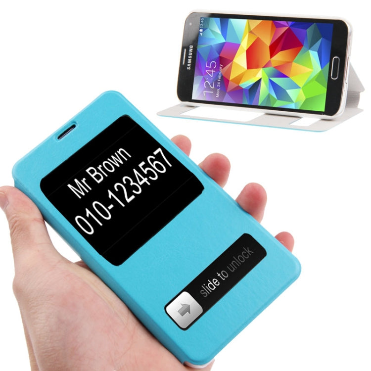 Crazy Horse Texture Flip Leather Case with Call Display ID & Holder for Galaxy S5 / G900