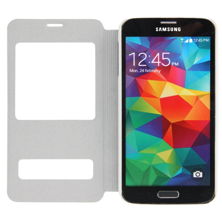Crazy Horse Texture Flip Leather Case with Call Display ID & Holder for Galaxy S5 / G900