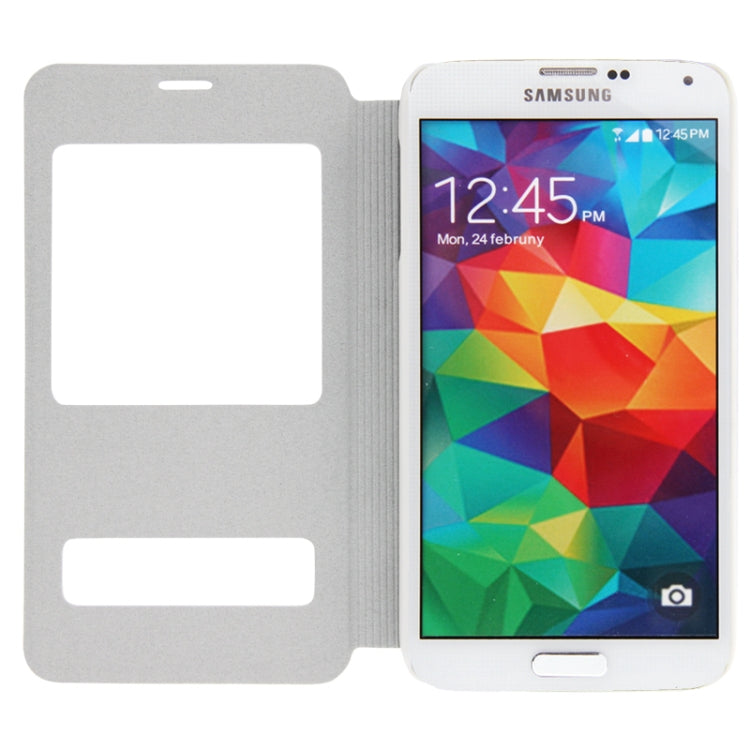 Crazy Horse Texture Flip Leather Case with Call Display ID & Holder for Galaxy S5 / G900