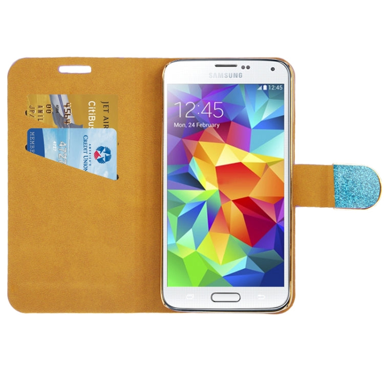 Horizontal Flip Leather Case with Credit Card Slots & Holder for Galaxy S5 / G900