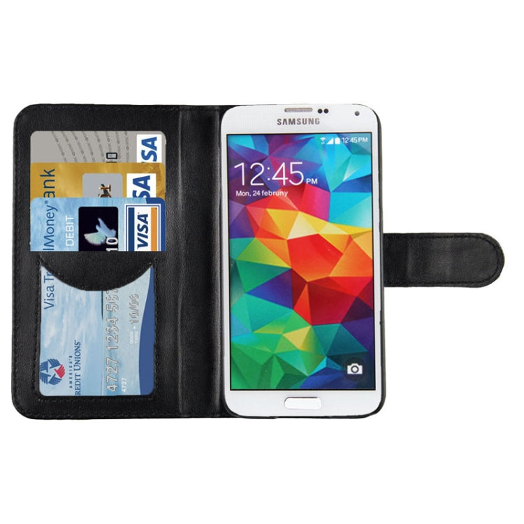 2-color Series Genuine Leather Case with Credit Card Slot & Holder for Galaxy S5 / G900