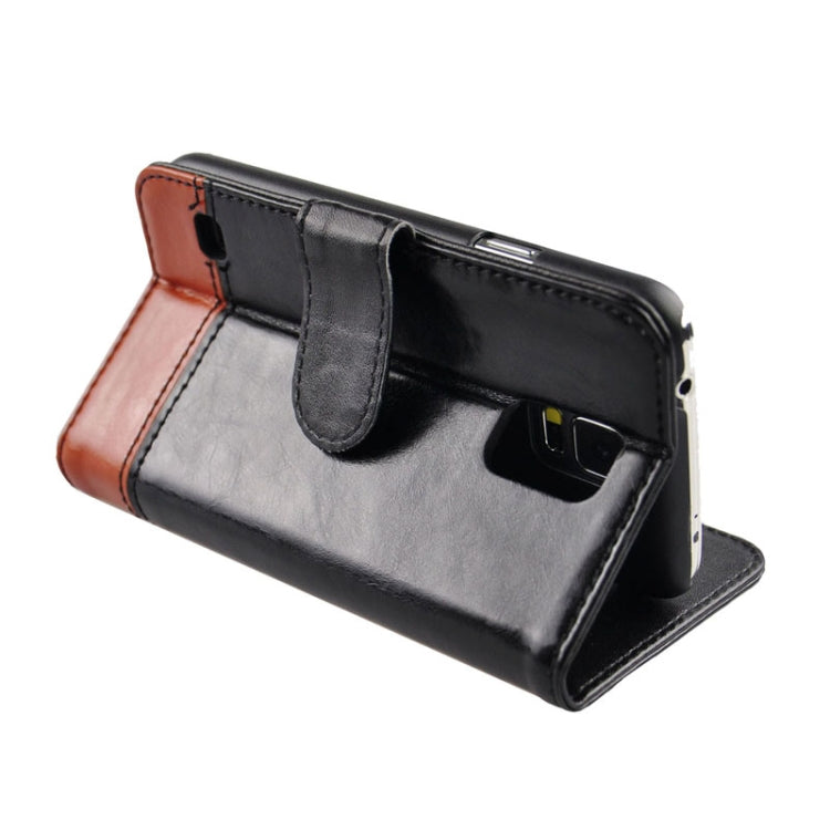 2-color Series Genuine Leather Case with Credit Card Slot & Holder for Galaxy S5 / G900
