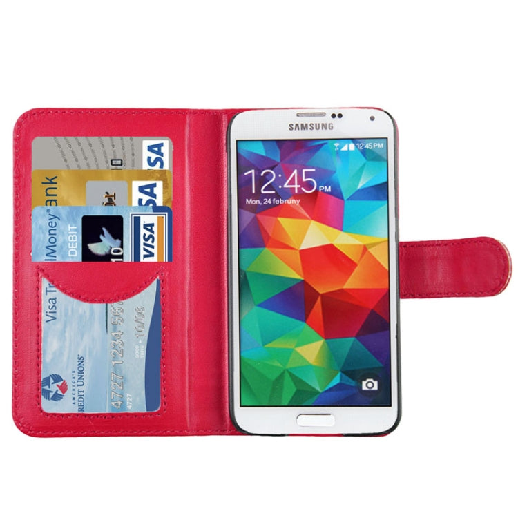 2-color Series Genuine Leather Case with Credit Card Slot & Holder for Galaxy S5 / G900