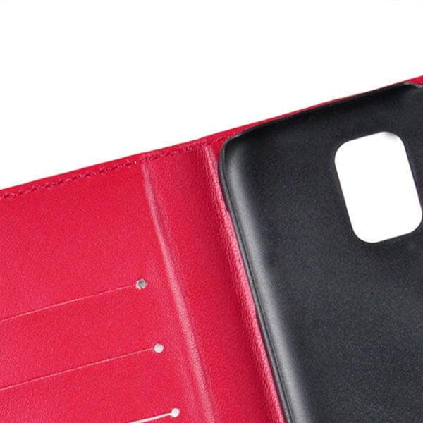 2-color Series Genuine Leather Case with Credit Card Slot & Holder for Galaxy S5 / G900