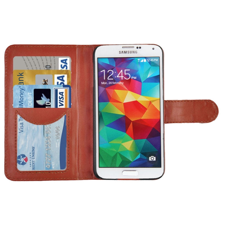2-color Series Genuine Leather Case with Credit Card Slot & Holder for Galaxy S5 / G900