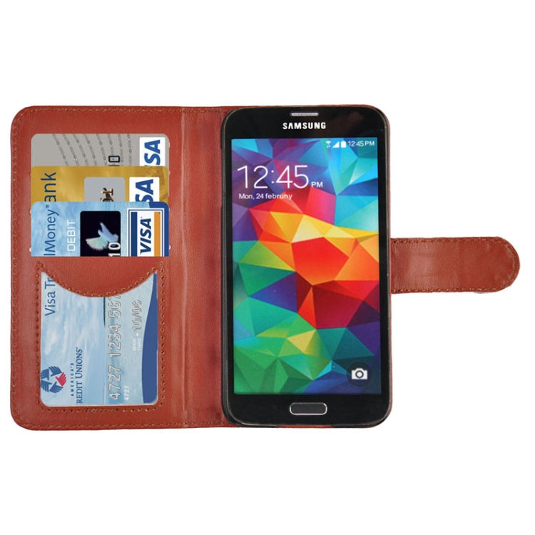 2-color Series Genuine Leather Case with Credit Card Slot & Holder for Galaxy S5 / G900