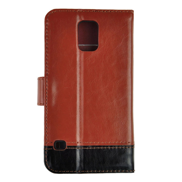 2-color Series Genuine Leather Case with Credit Card Slot & Holder for Galaxy S5 / G900