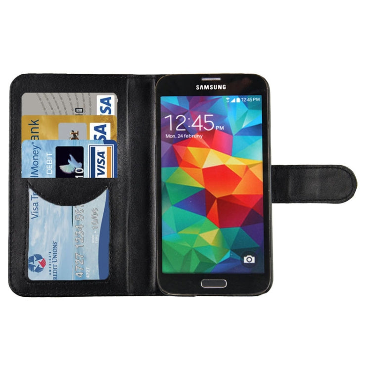 2-color Series Genuine Leather Case with Credit Card Slot & Holder for Galaxy S5 / G900