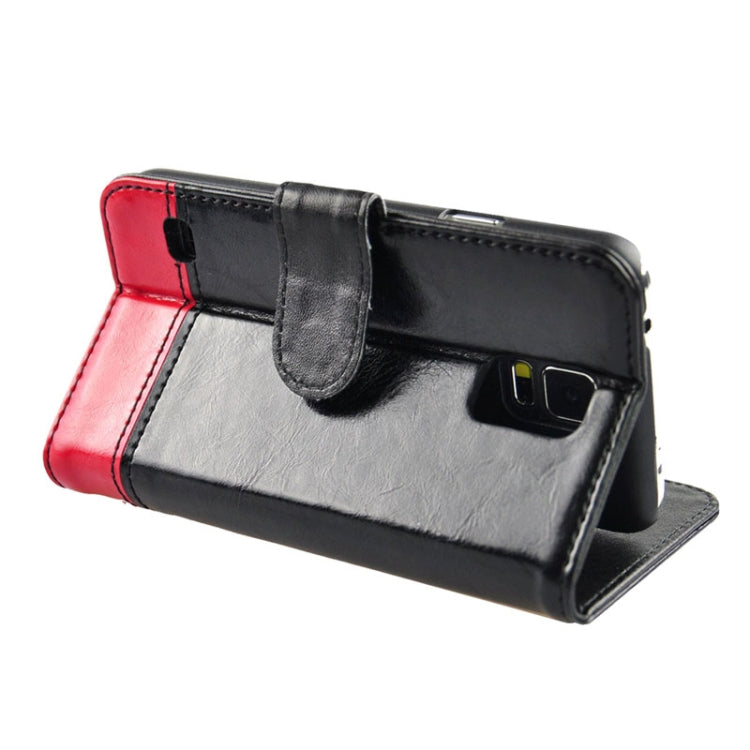 2-color Series Genuine Leather Case with Credit Card Slot & Holder for Galaxy S5 / G900