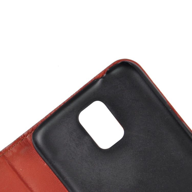 Crazy Horse Texture Genuine Leather Case with Credit Card Slot & Holder for Galaxy S5 / G900(Brown)