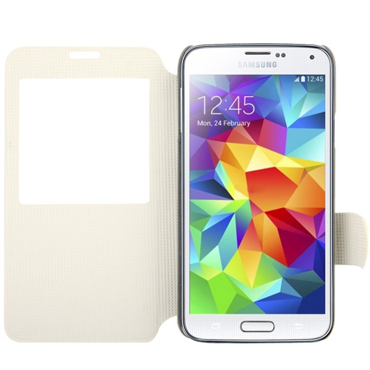 Crazy Horse Texture Horizontal Flip Leather Case with Call Display ID for Galaxy S5 / G900