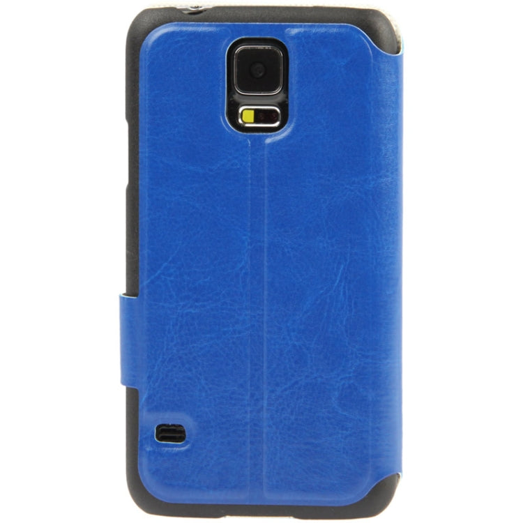 Crazy Horse Texture Horizontal Flip Leather Case with Call Display ID for Galaxy S5 / G900