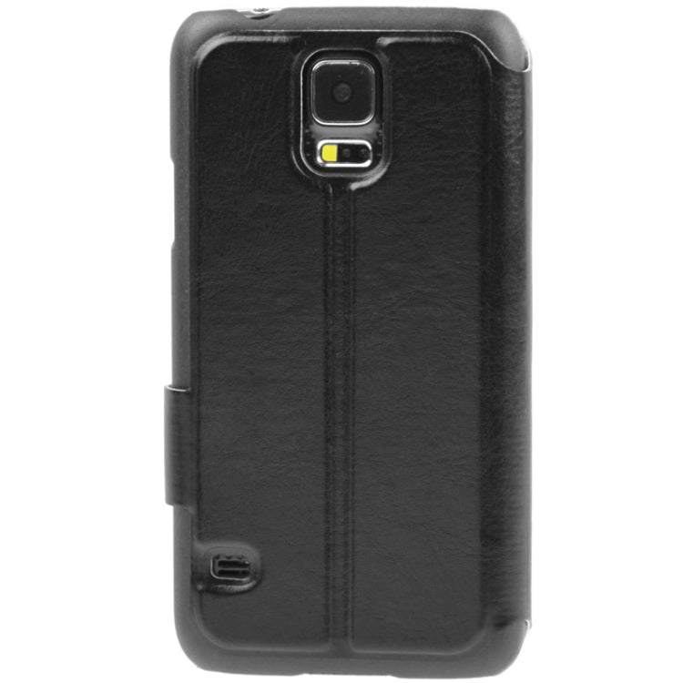 Crazy Horse Texture Horizontal Flip Leather Case with Call Display ID for Galaxy S5 / G900