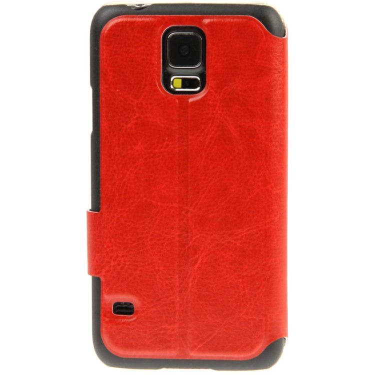 Crazy Horse Texture Horizontal Flip Leather Case with Call Display ID for Galaxy S5 / G900