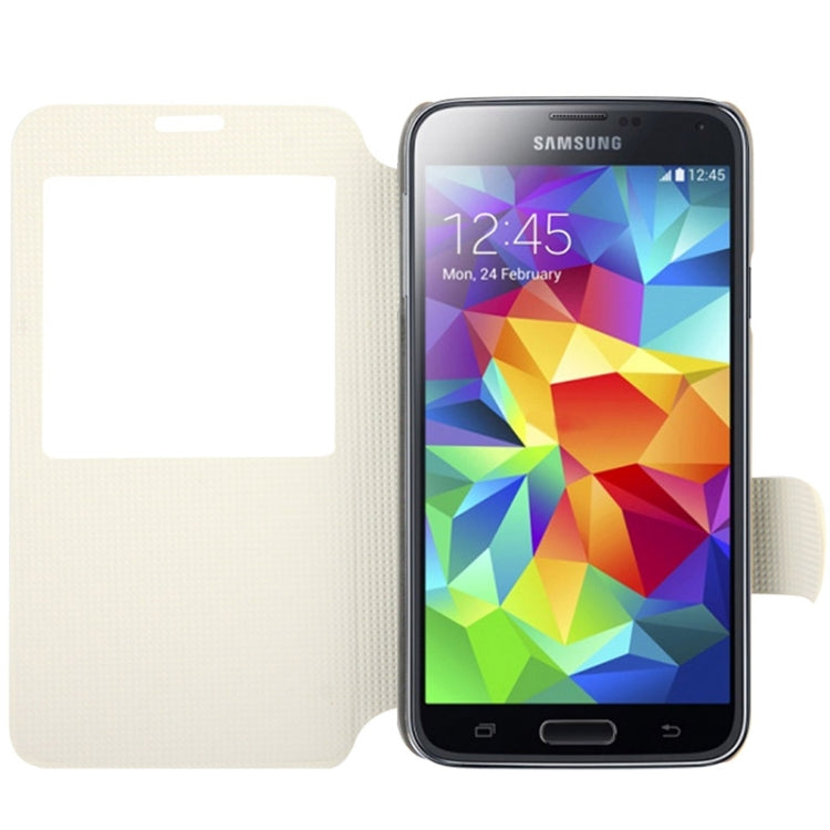 Crazy Horse Texture Horizontal Flip Leather Case with Call Display ID for Galaxy S5 / G900
