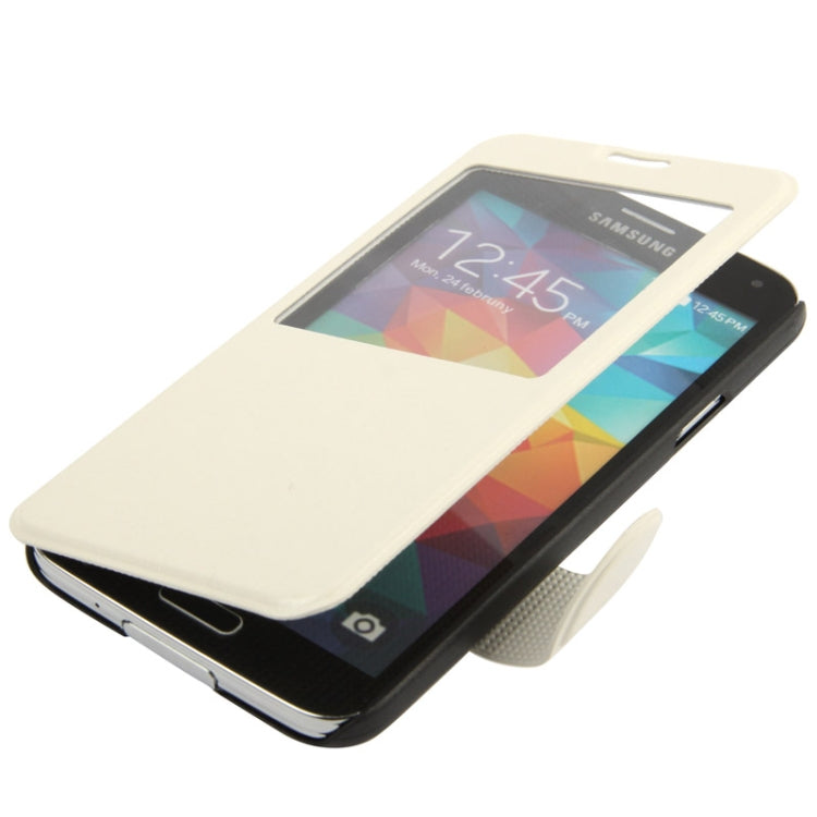 Crazy Horse Texture Horizontal Flip Leather Case with Call Display ID for Galaxy S5 / G900
