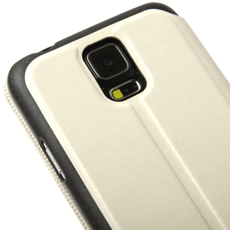 Crazy Horse Texture Horizontal Flip Leather Case with Call Display ID for Galaxy S5 / G900