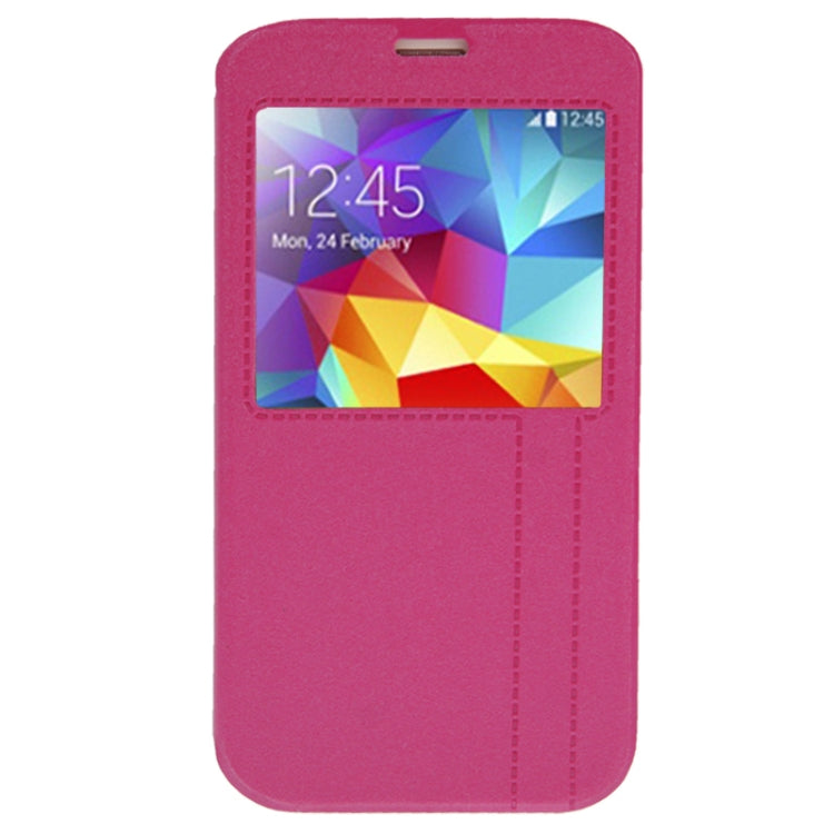 Frosted Line Texture Horizontal Flip Leather Case with Call Display ID & Holder for Galaxy S5 / G900