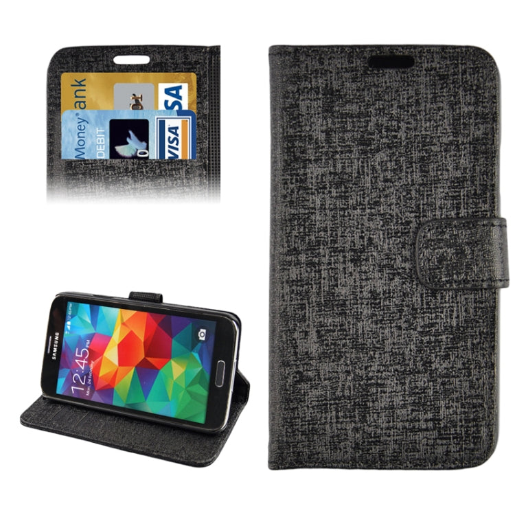 Oracle Texture Horizontal Flip Leather Case with Credit Card Slots & Holder for Galaxy S5 / G900