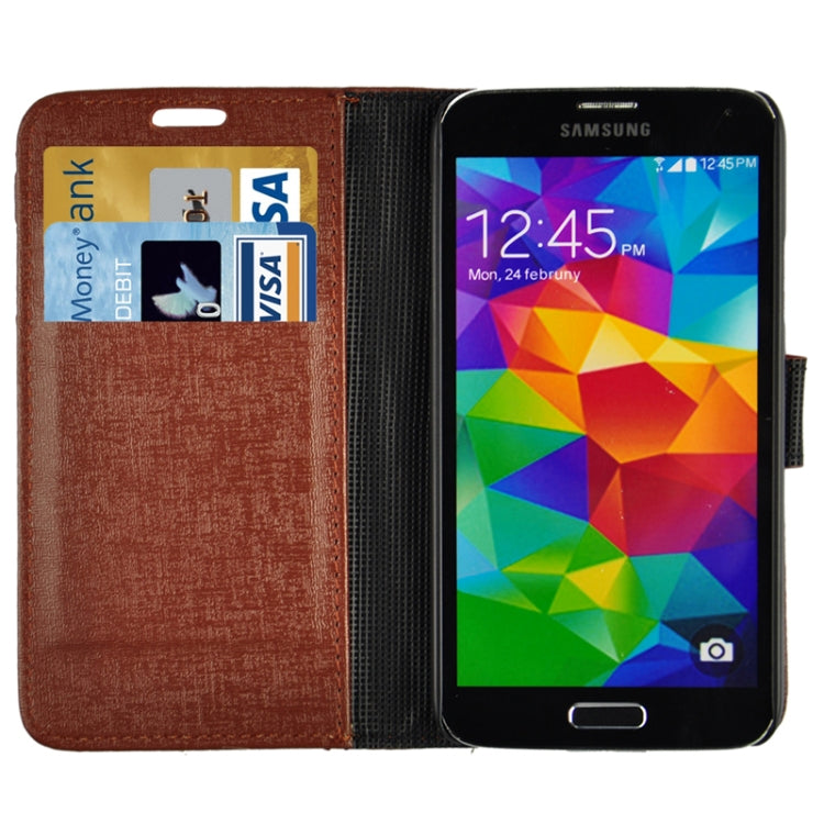 Oracle Texture Horizontal Flip Leather Case with Credit Card Slots & Holder for Galaxy S5 / G900