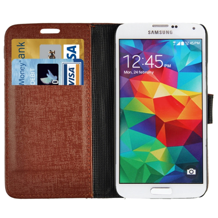 Oracle Texture Horizontal Flip Leather Case with Credit Card Slots & Holder for Galaxy S5 / G900