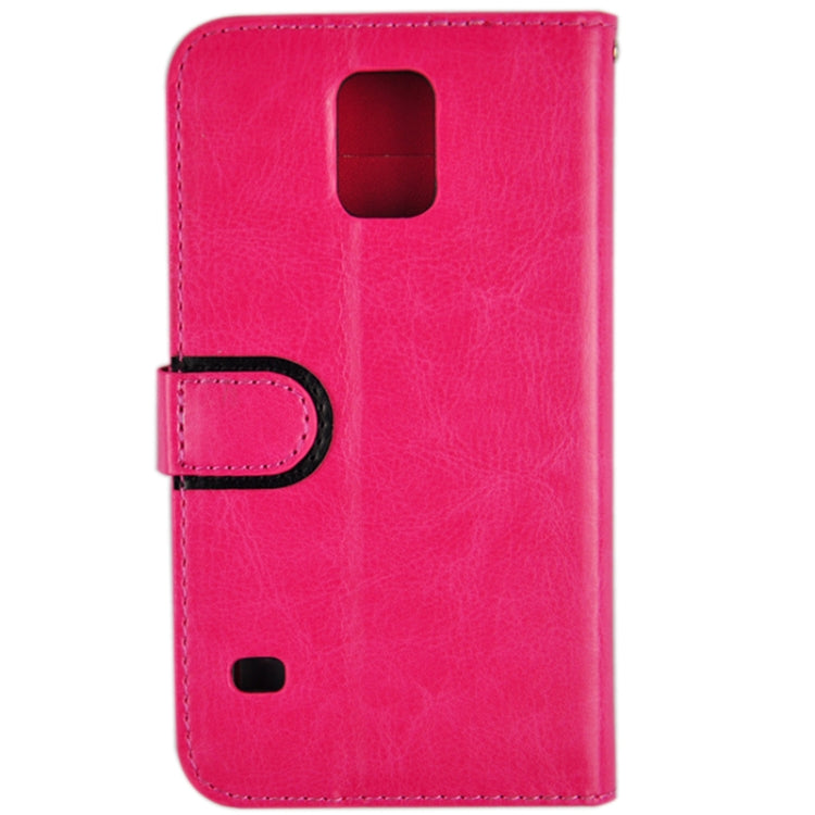 Crazy Horse Texture Horizontal Flip Leather Case with Credit Card Slots & Holder for Galaxy S5 / G900 (Magenta)