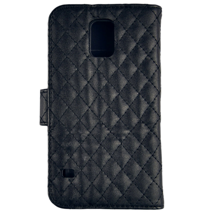 Grid Texture Horizontal Flip Leather Case with Credit Card Slots & Holder for Galaxy S5 / G900