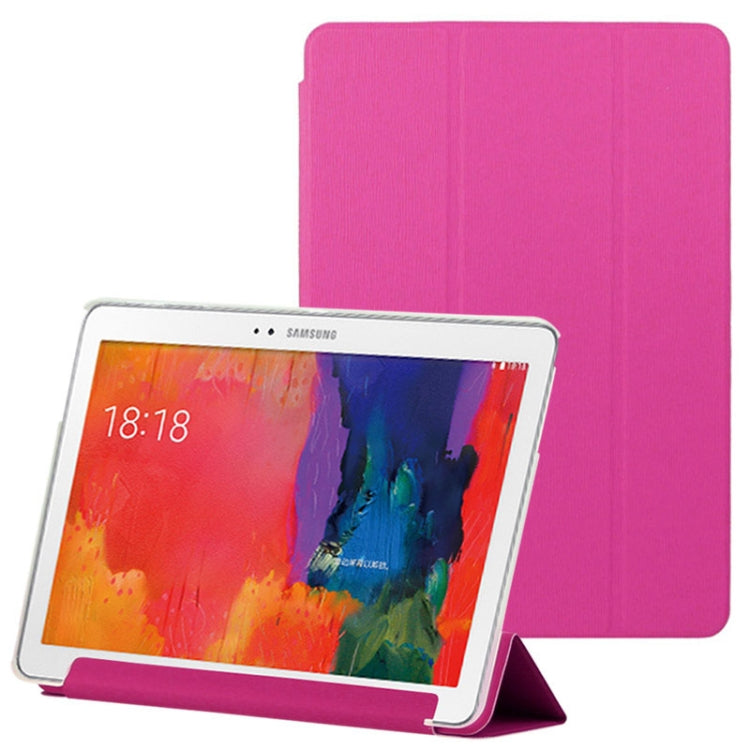 3-folding Toothpick Texture Leather Case with Holder for Galaxy Tab Pro 10.1 / T520