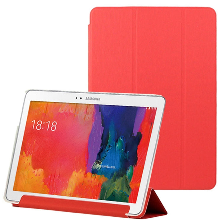 3-folding Toothpick Texture Leather Case with Holder for Galaxy Tab Pro 10.1 / T520