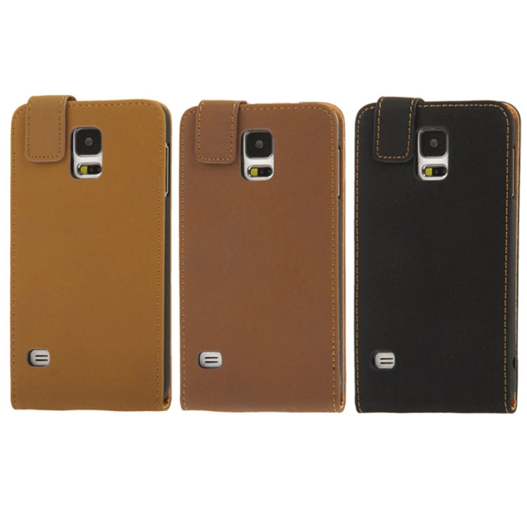 Scrub Vertical Flip Leather Case for Galaxy S5 / G900(Black)