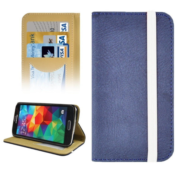 Notebook Style Frosted Texture Leather Case with Credit Card Slot & Holder for Galaxy S5 / G900