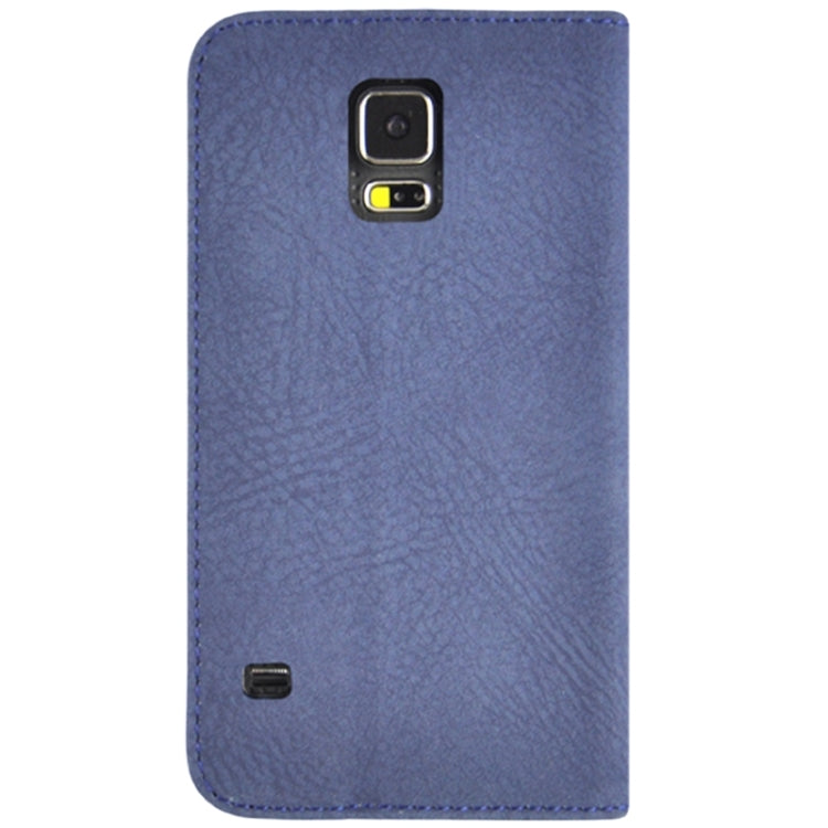 Notebook Style Frosted Texture Leather Case with Credit Card Slot & Holder for Galaxy S5 / G900