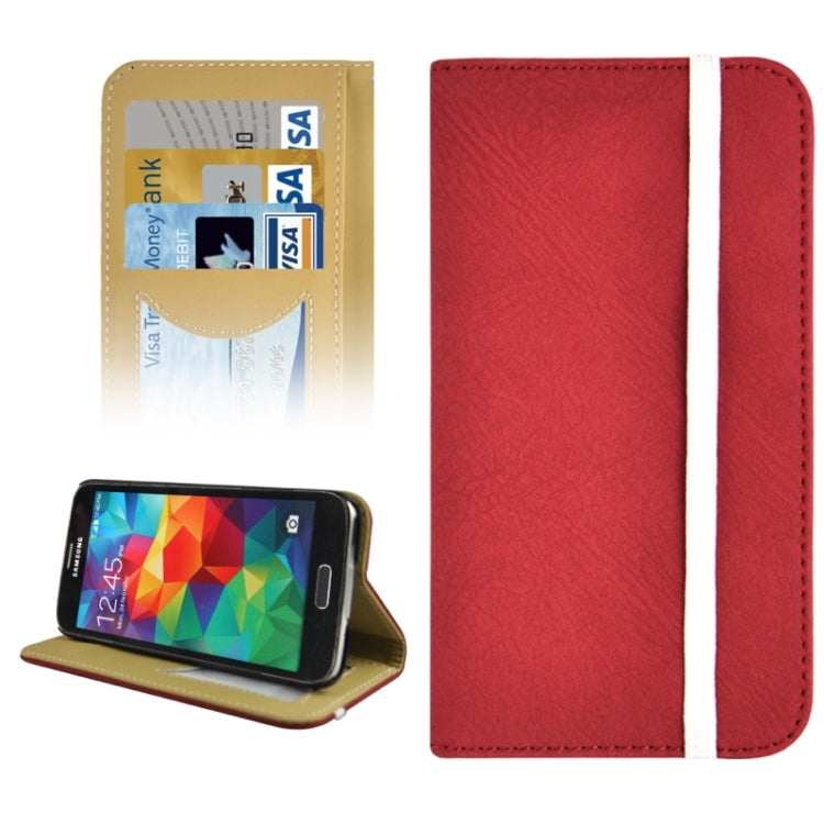 Notebook Style Frosted Texture Leather Case with Credit Card Slot & Holder for Galaxy S5 / G900