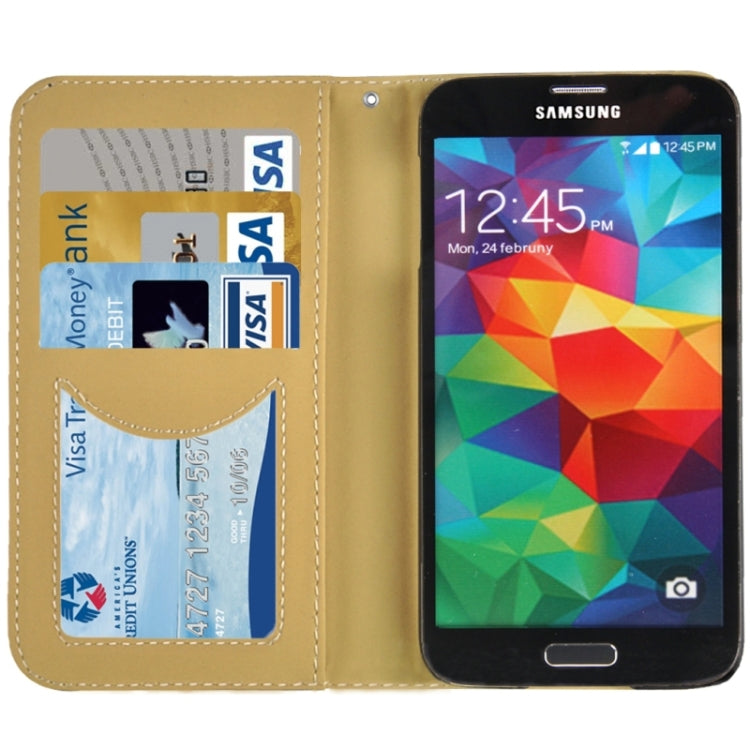 Notebook Style Frosted Texture Leather Case with Credit Card Slot & Holder for Galaxy S5 / G900