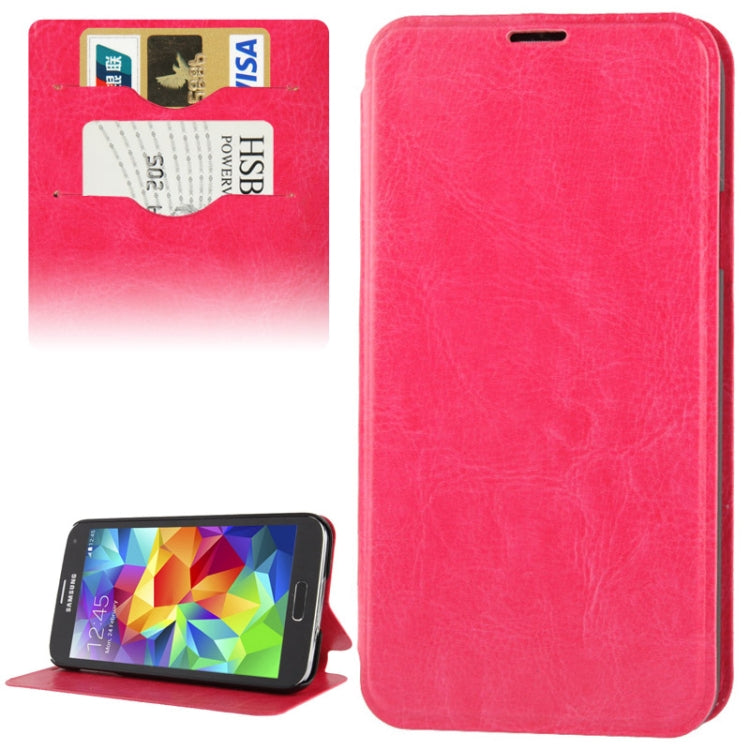 Crazy Horse Texture Leather Case with Credit Card Slot & Holder for Galaxy S5 / G900