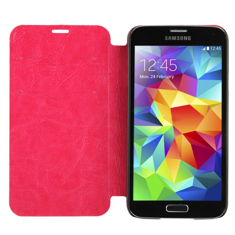 Crazy Horse Texture Leather Case with Credit Card Slot & Holder for Galaxy S5 / G900