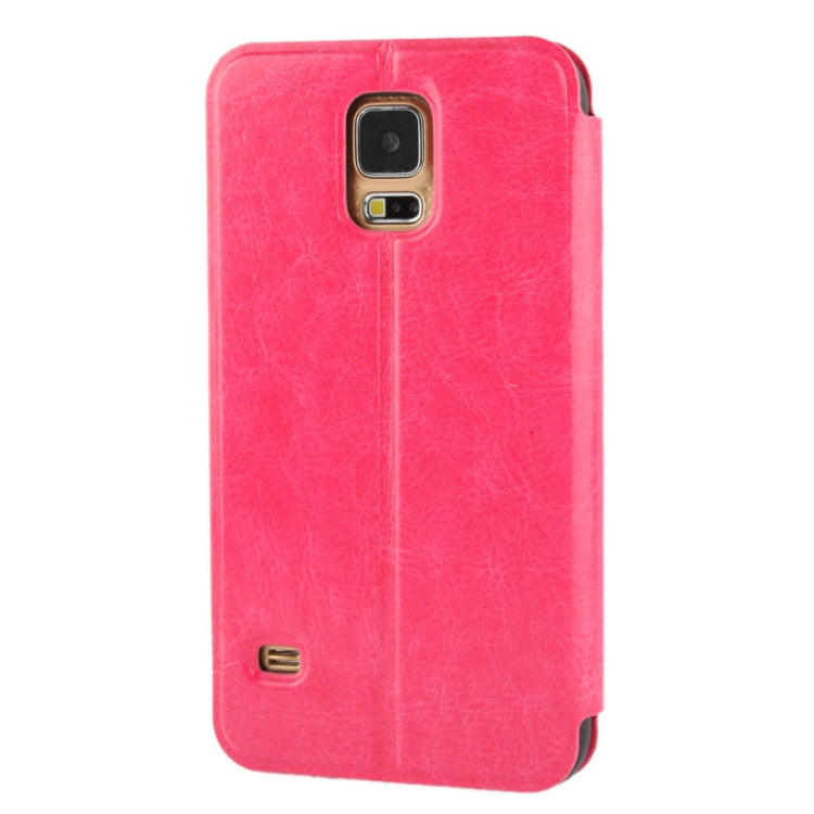 Crazy Horse Texture Leather Case with Credit Card Slot & Holder for Galaxy S5 / G900