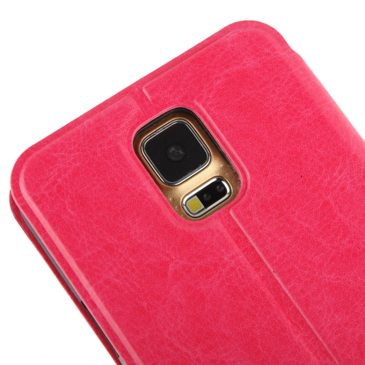 Crazy Horse Texture Leather Case with Credit Card Slot & Holder for Galaxy S5 / G900