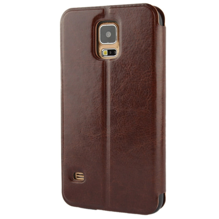 Crazy Horse Texture Leather Case with Credit Card Slot & Holder for Galaxy S5 / G900
