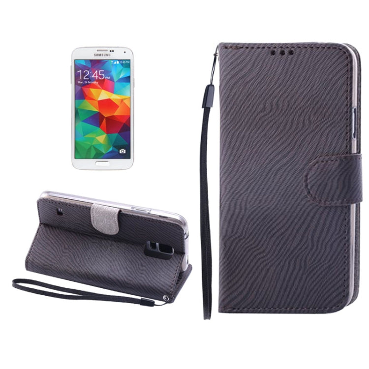 Zebra Texture Leather Case with Credit Card Slot & Holder & Lanyard for Galaxy S5 / G900
